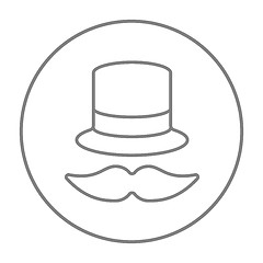 Image showing Hat and mustache line icon.