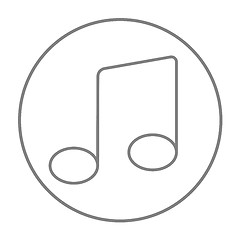 Image showing Music note line icon.