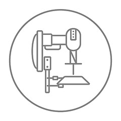 Image showing Industrial automated robot line icon.