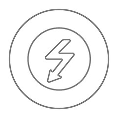 Image showing Lightning arrow downward line icon.