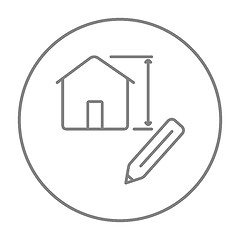 Image showing House design line icon.