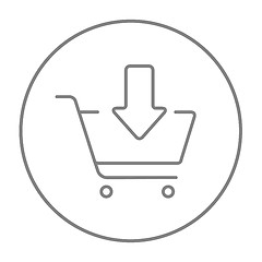 Image showing Online shopping cart line icon.