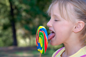 Image showing girl with lollipop