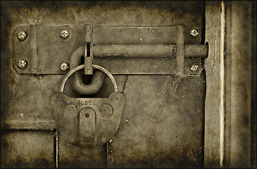 Image showing old locked door