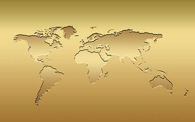 Image showing gold world map