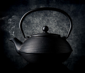 Image showing Black chinese teapot 