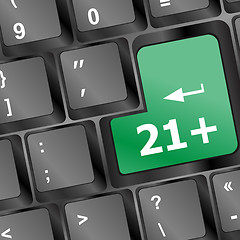 Image showing only 21 plus button on keyboard vector illustration