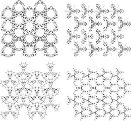 Image showing Vector Geometric Seamless Patterns Set. Monochrome Textures on white