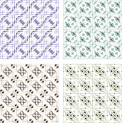 Image showing vector set abstract seamless patterns