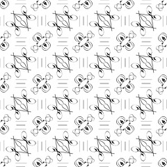 Image showing Simple geometric vector pattern - vector lines on white background, black and white