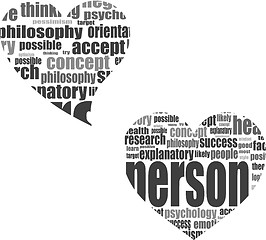 Image showing vector Social media love concept in word tag cloud of think bubble