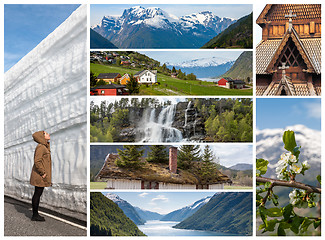 Image showing Collage - Norwegian natural landscapes