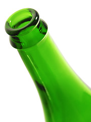 Image showing Rim of green empty bottle.