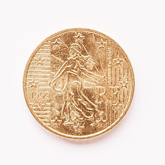 Image showing  French 50 cent coin vintage