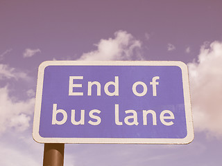 Image showing  End of bus lane vintage
