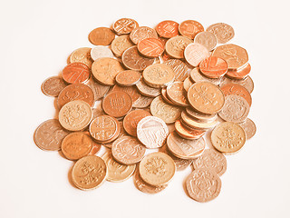 Image showing  Pound coins vintage