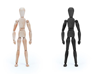 Image showing Wood figure mannequin - black and white