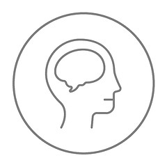 Image showing Human head with brain line icon.