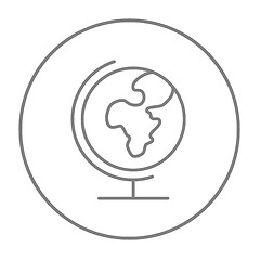 Image showing World globe on stand line icon.