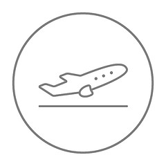 Image showing Plane taking off line icon.