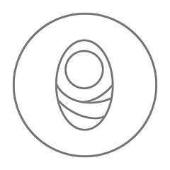 Image showing Infant wrapped in swaddling clothes line icon.