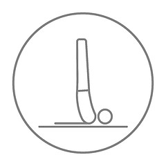 Image showing Man practicing yoga line icon.