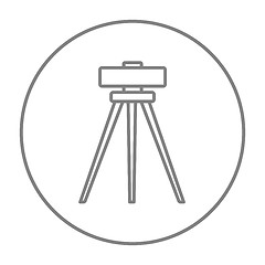 Image showing Theodolite on tripod line icon.