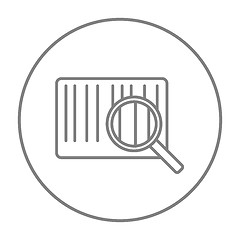 Image showing Magnifying glass and barcode line icon.