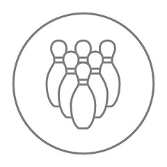 Image showing Bowling pins line icon.