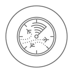 Image showing Radar screen with planes line icon.