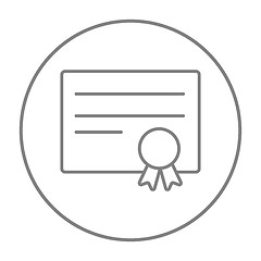 Image showing Certificate line icon.