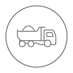 Image showing Dump truck line icon.