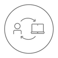 Image showing Online education line icon.