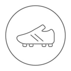 Image showing Football boot line icon.