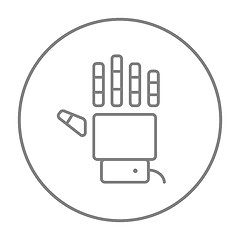 Image showing Robot hand line icon.