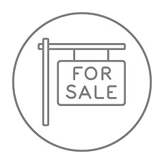 Image showing For sale placard line icon.