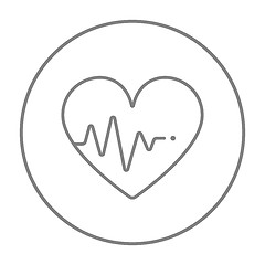 Image showing Heart with cardiogram line icon.