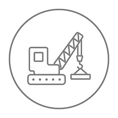 Image showing Lifting crane line icon.