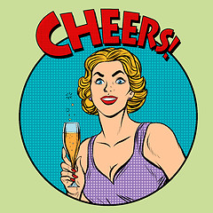 Image showing Cheers toast celebration woman