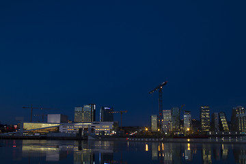 Image showing Oslo Skyline by night