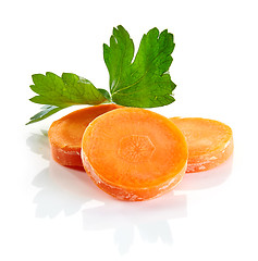 Image showing chopped carrot and parsley leaf