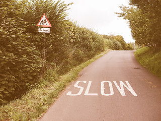 Image showing  Slow sign vintage