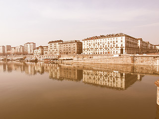 Image showing River Po, Turin vintage