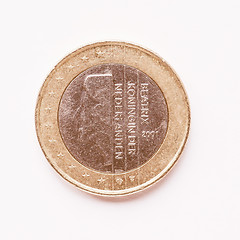 Image showing  Dutch 1 Euro coin vintage