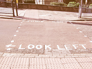 Image showing  Look right look left sign on Lon vintage