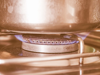 Image showing  Saucepot on cooker vintage