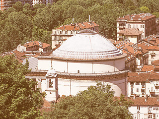 Image showing Retro looking Gran Madre church in Turin