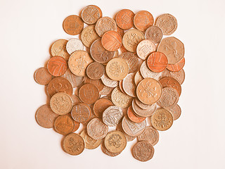 Image showing  Pound coins vintage