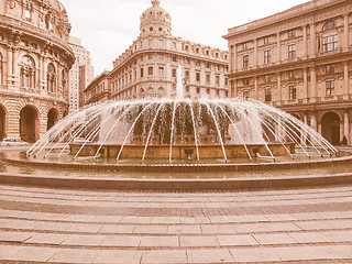 Image showing Piazza de Ferrari in Genoa vintage