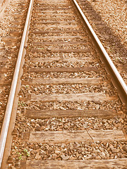 Image showing  Railway railroad tracks vintage